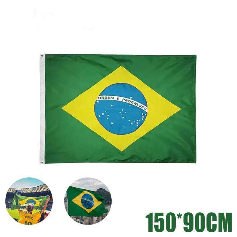Large Brazilian Flag Heavy Duty Outdoor, 90 x 150 cm (3 ft x 5 ft)