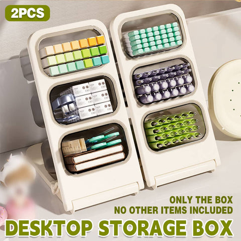 Large Capacity Desk Organiser Pencil Holder with Six Compartments, Set of 2