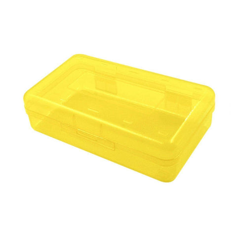 Large Capacity Plastic Pencil Case for Students and Artists - Yellow
