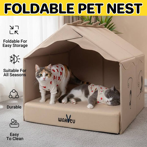 Large Foldable Cat Bed, Indoor and Outdoor Pet Sleeping Nest