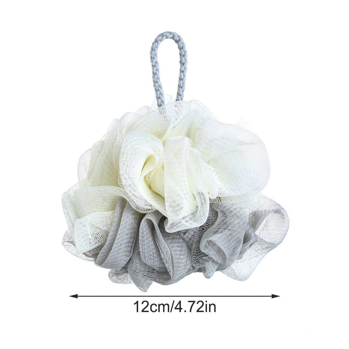 Large Mesh Bath Ball Sponge - Pink and Cream - view 4