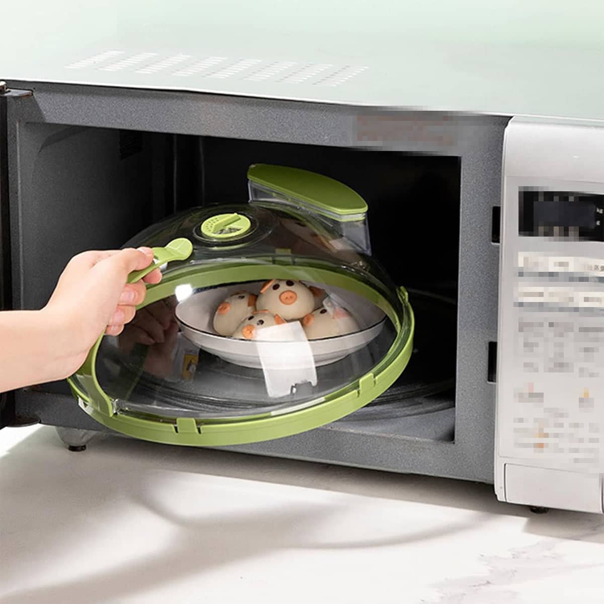 Large Microwave Splatter Cover 26 cm, Heat Resistant Water Filled Food Plate Guard - view 5