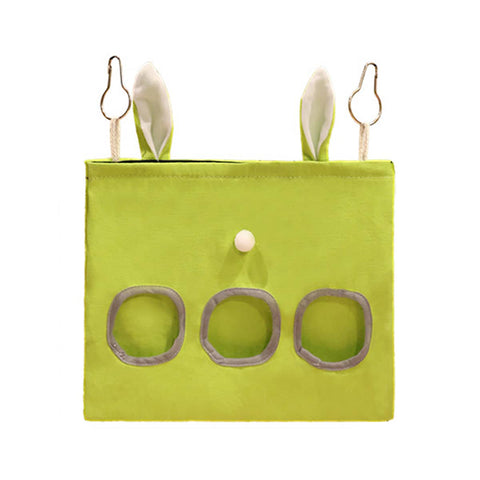 Large Pet Hay Feeding Bag Hanging Canvas Hay Feeder Dustproof - Large (35 x 30 cm)