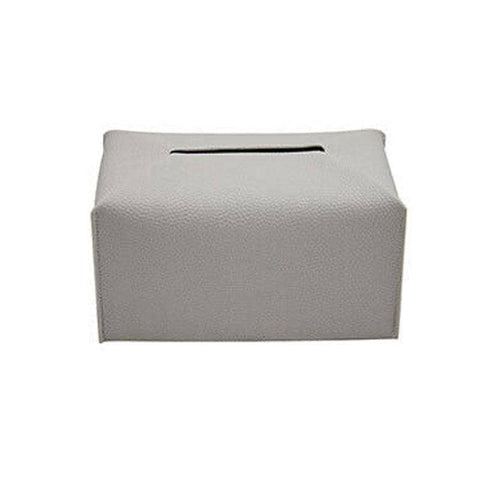 Large PU Leather Tissue Box Cover - Grey