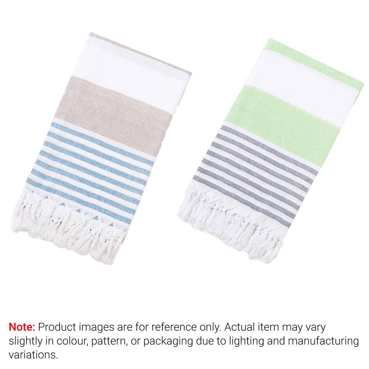 Large Striped Cotton Beach Towel, 100 x 180 cm - Light Green - view 5