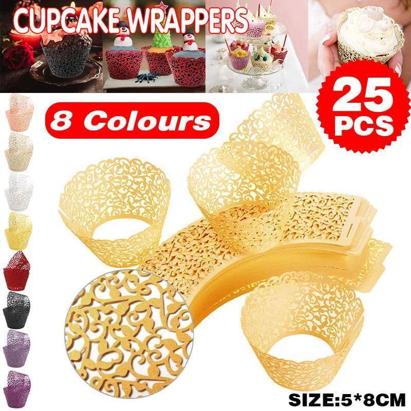 Laser Cut Cupcake Wrappers Pack of 25 - Light Purple - view 2