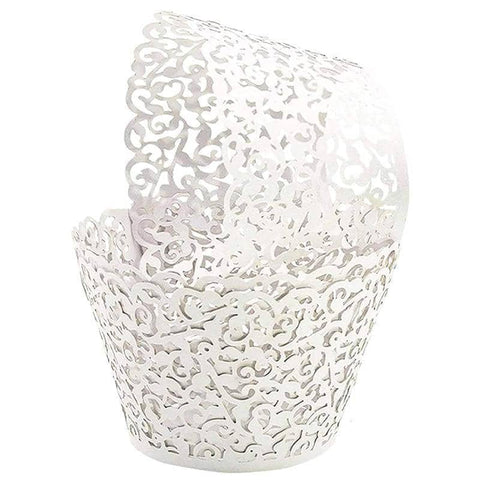 Laser Cut Cupcake Wrappers Pack of 25 - White