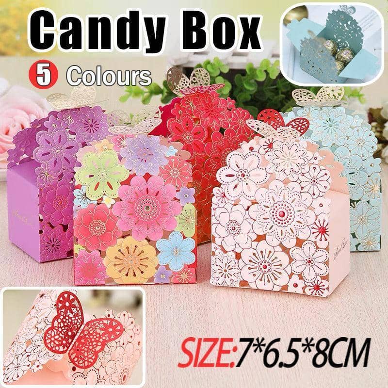 Laser Cut Floral Wedding Favour Boxes - Light Pink, Pack of 12 - view 2