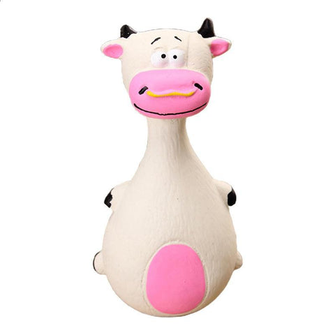 Latex Squeaky Dog Toy Puppy Chew Toy Soft and Interactive - White