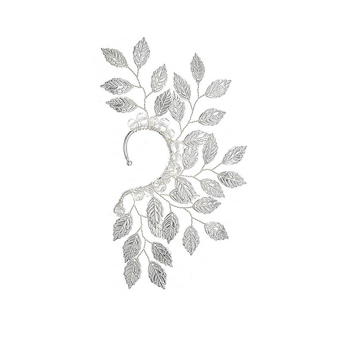 Leaf Ear Cuff with Copper Wire for Left Ear - Silver
