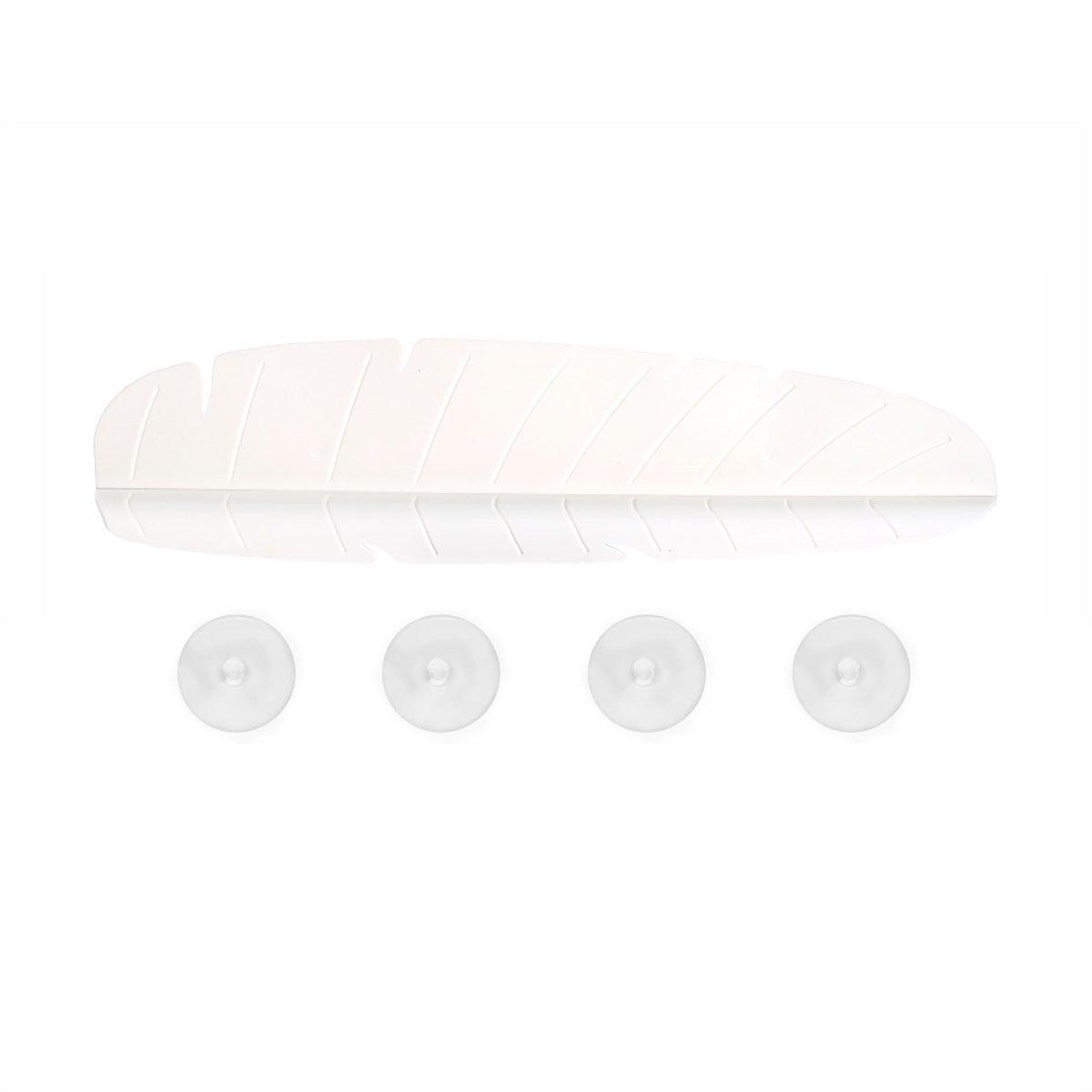 Leaf-Shaped Kitchen Sink Splash Guard with Suction Cups - White