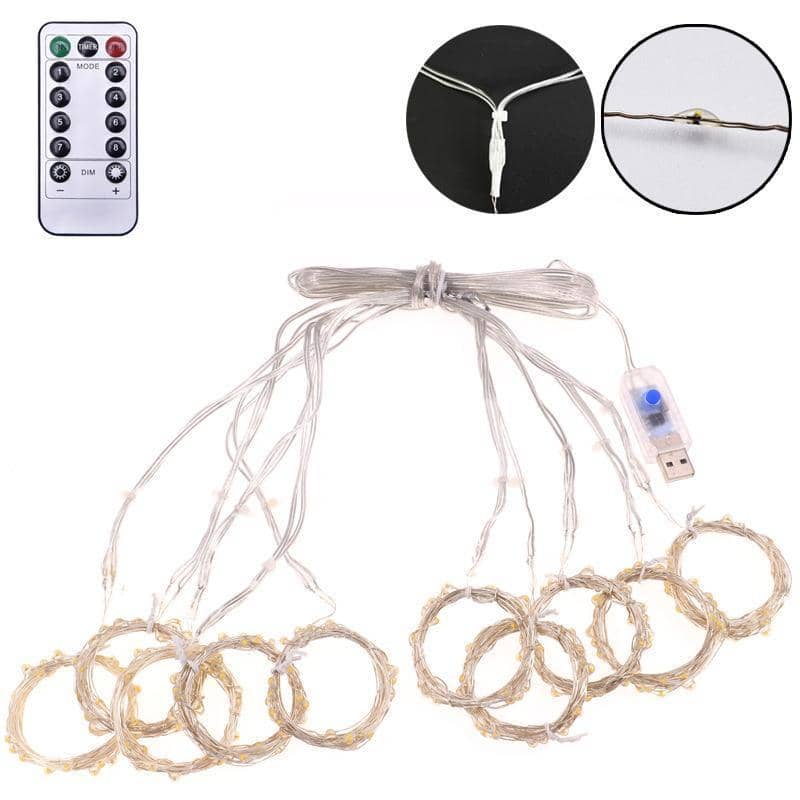 LED Curtain Fairy String Lights, 3 m x 3 m, 300 LEDs - Warm White - view 2