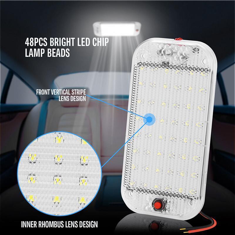 LED Interior Roof Light for Cars, Trucks and Caravans - Pack of 2 - view 5
