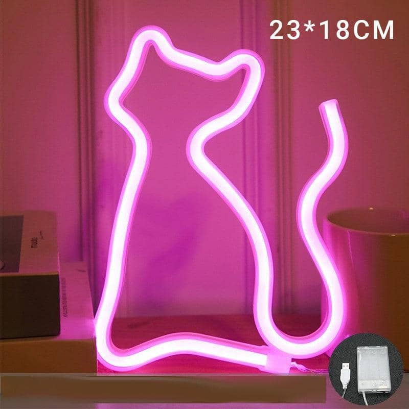 LED Neon Wall Light for Bedrooms and Kids Rooms - Warm White Cat - view 4