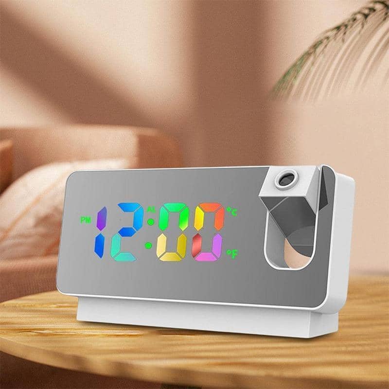 LED Projection Alarm Clock with Time and Temperature Display - Black - view 4