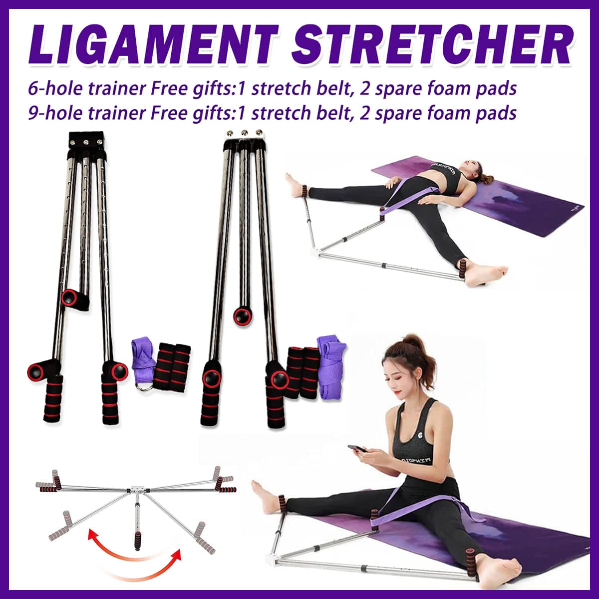 Leg Stretching Machine Flexibility Trainer for Split Training - 9 Holes - view 2