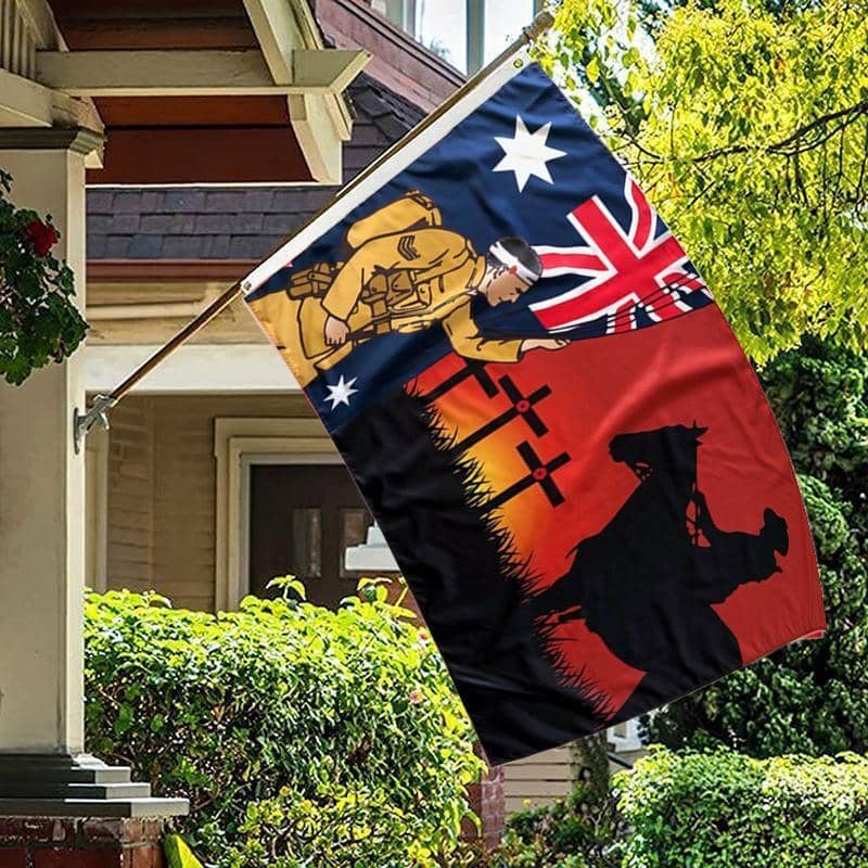 Lest We Forget Australian War Horse Flag ANZAC Day Remembrance Flag 150 x 90 cm - view 5