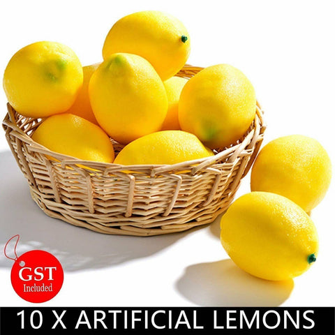 Lifelike Artificial Lemons for Home and Party Decor - Set of 10