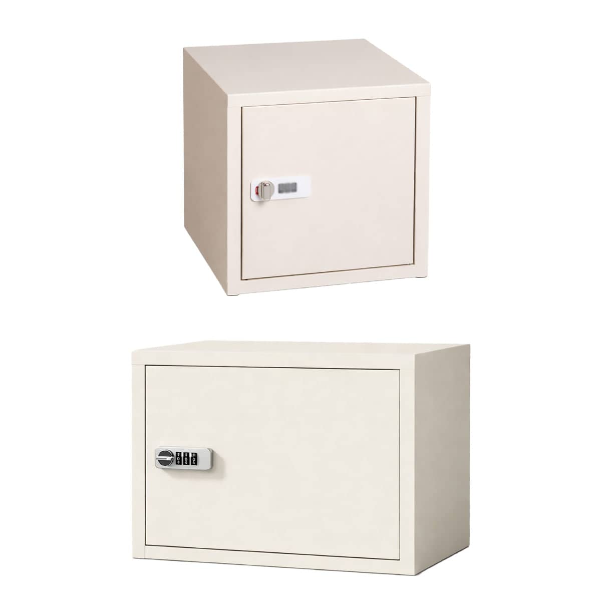 Lockable Desktop Storage Cabinet - 35 x 25 x 25 cm, off-White - view 3