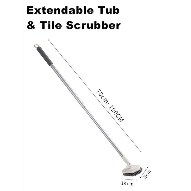Long Handled Shower Scrub Brush with Extendable Pole 70 to 100 cm for Bathroom Tiles - view 3
