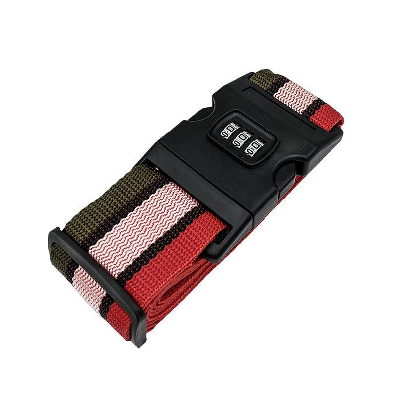Luggage Strap with 3-Digit Combination Lock - Green, Pink, Red and Black