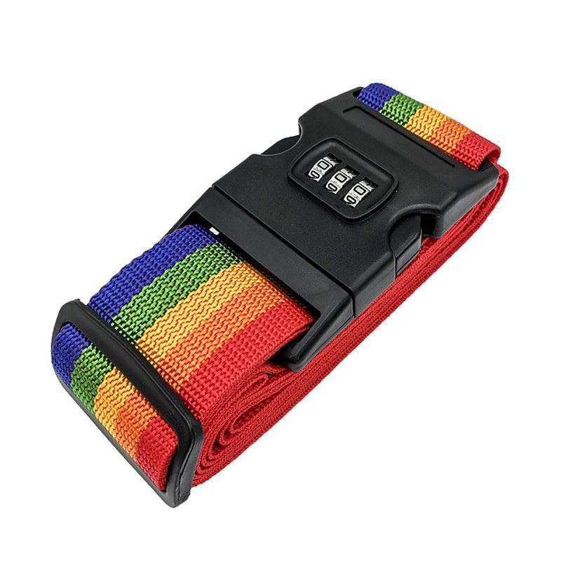 Luggage Strap with 3-Digit Combination Lock - Rainbow Stripe