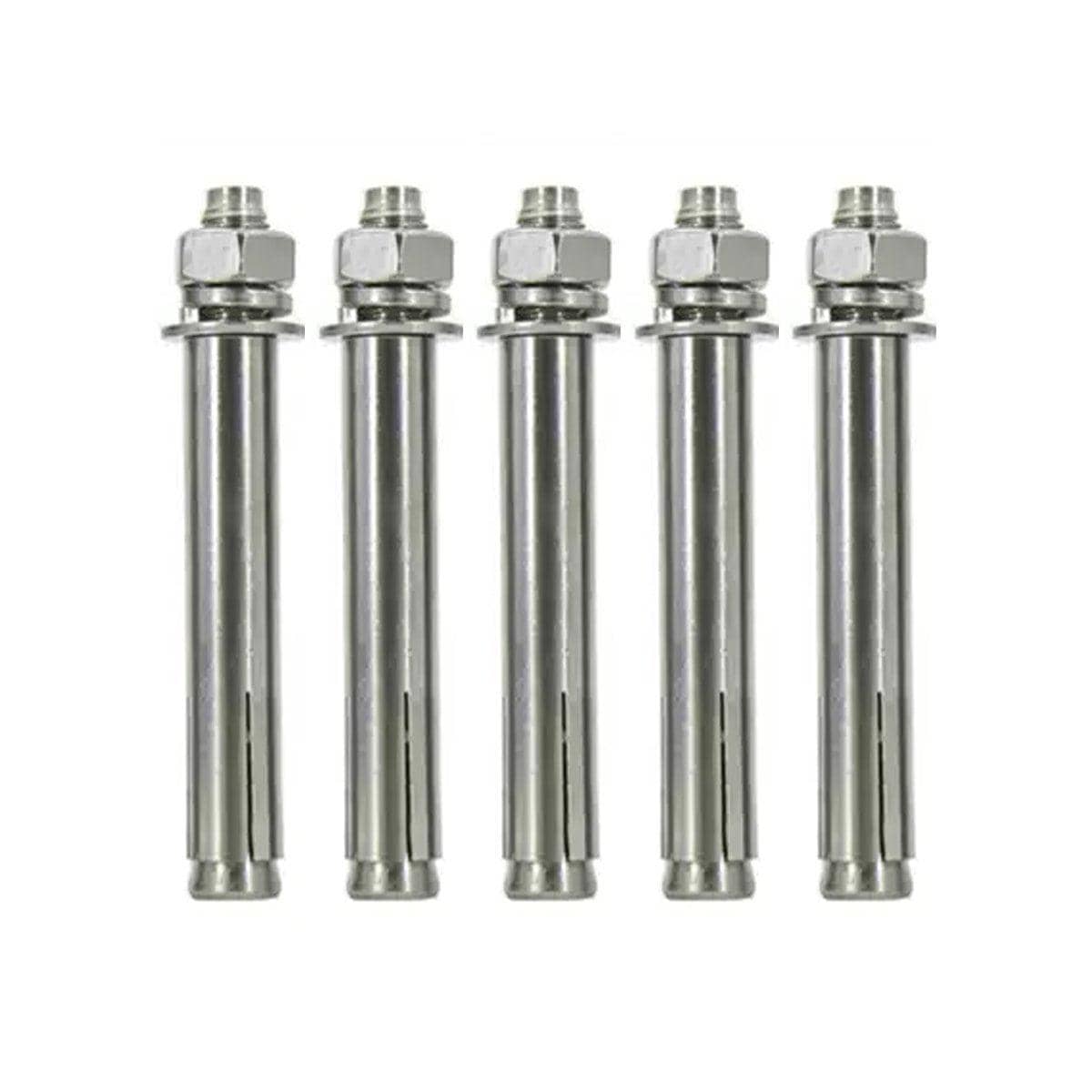 M12 Stainless Steel Expansion Anchor Bolts, Pack of 5 - 150 mm Long