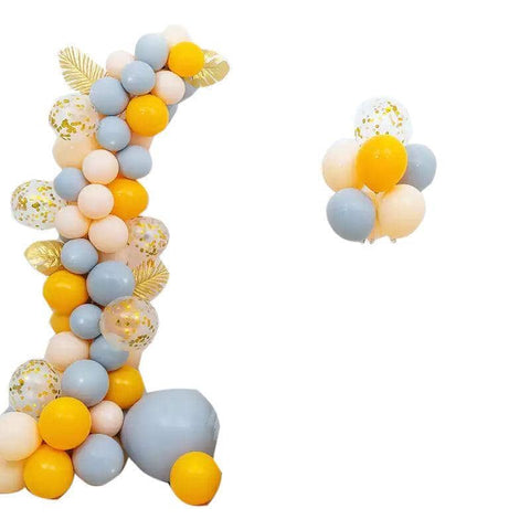 Macaron Balloon Arch Garland Kit - Mustard Yellow and Grey, Pack of 86
