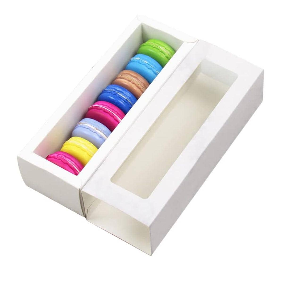 Macaron Boxes with Window, White Kraft Paper, Pack of 50 - view 2