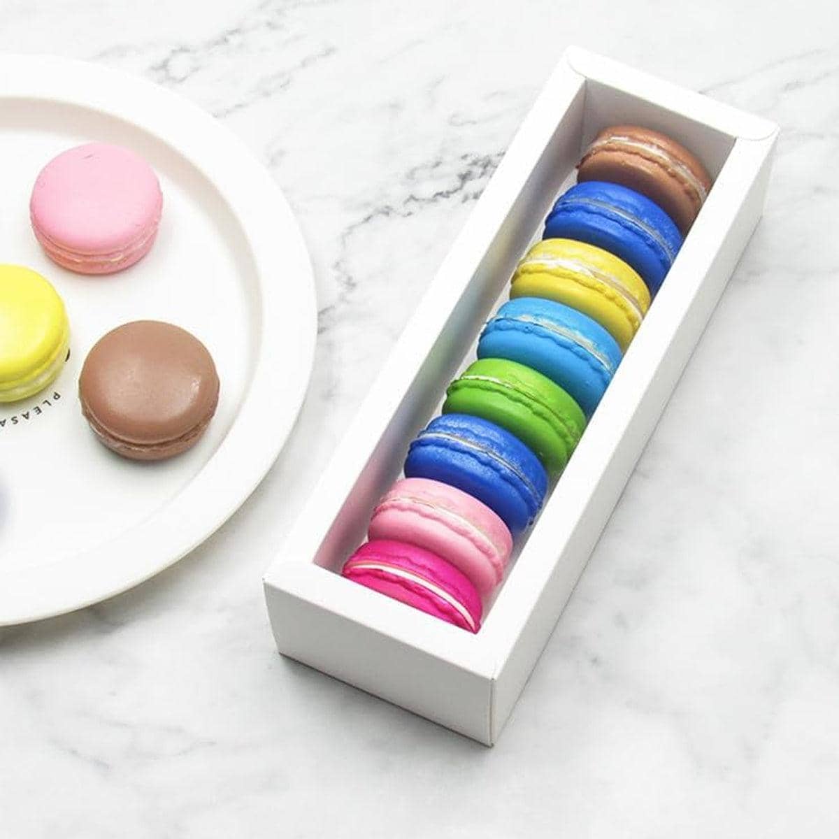 Macaron Boxes with Window, White Kraft Paper, Pack of 50 - view 5