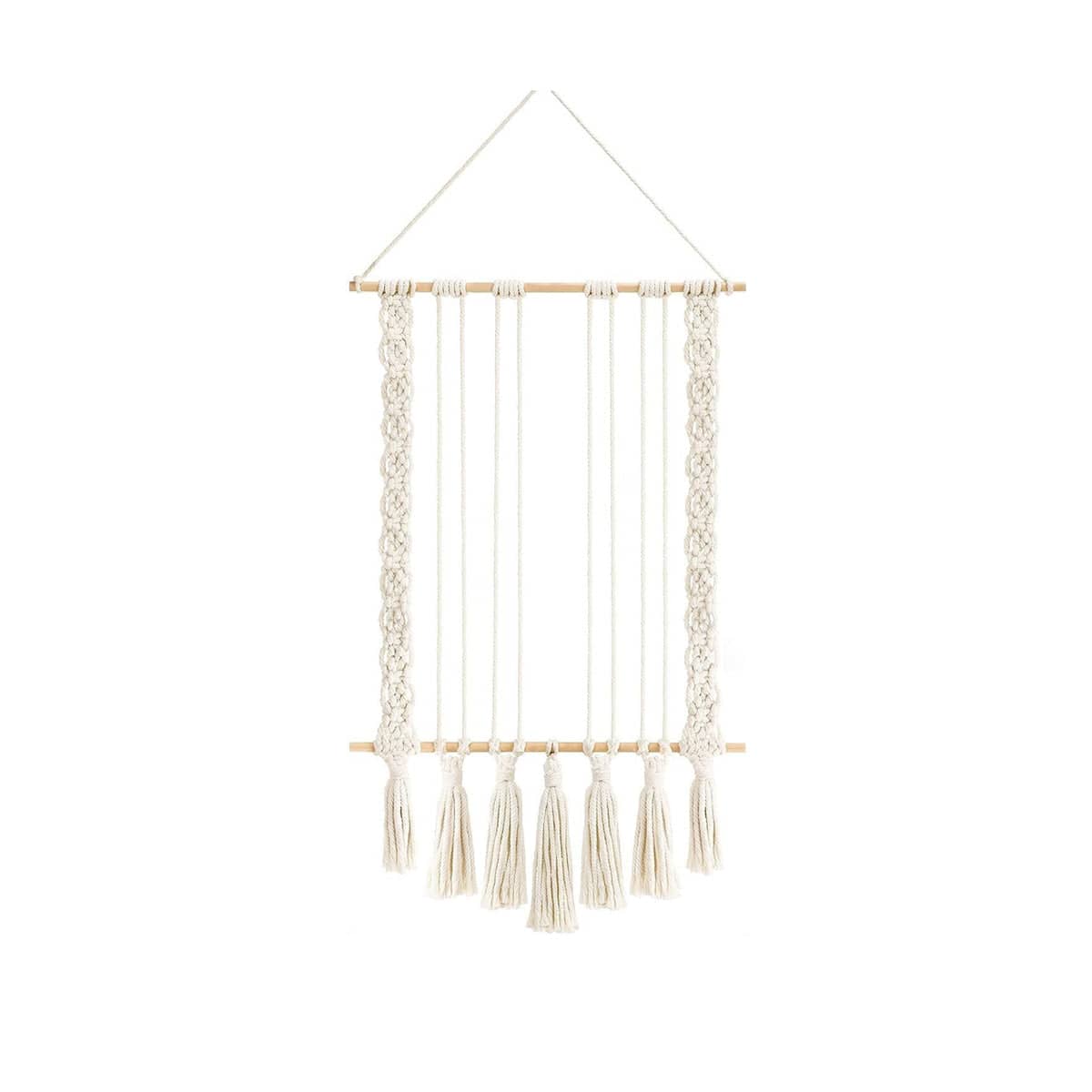 Macrame Photo Display with 30 Wood Clips, Cotton Rope, 40 x 68 cm - view 2