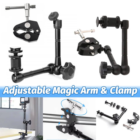 Magic Arm Crab Claw Clip, Black Metal, 11 Inch (27.9cm)