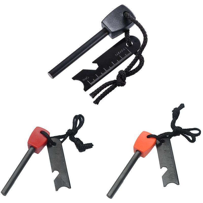 Magnesium Flint Rod Fire Starter with Scraper - Red - view 3