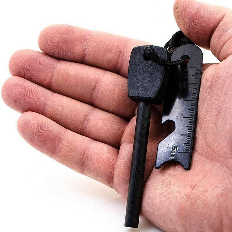 Magnesium Flint Rod Fire Starter with Scraper - Red - view 4