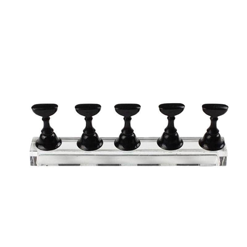 Magnetic Acrylic Nail Art Display Stand with Tip Holders - Black