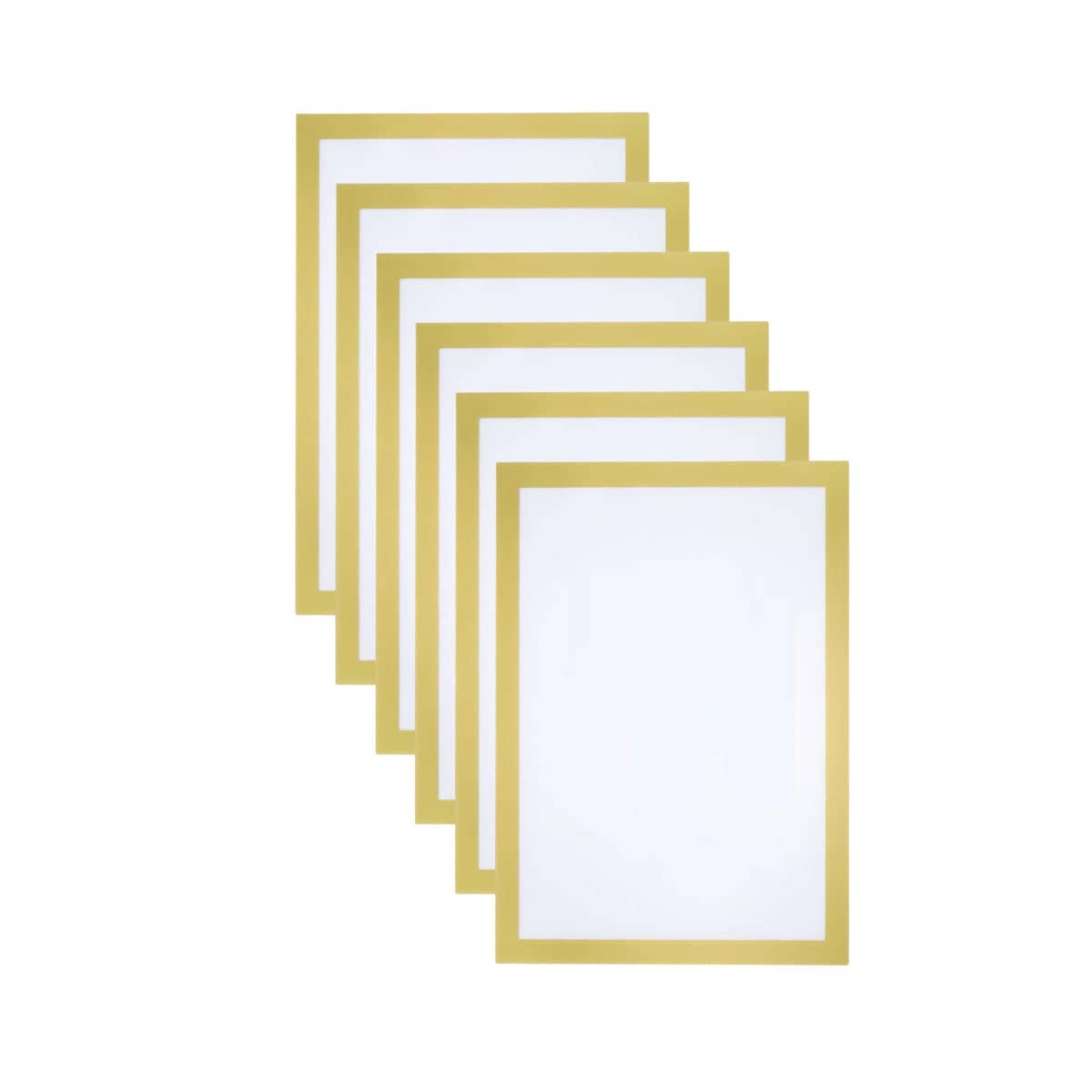 Magnetic Display Frame Set of 6, A3 Wall Mount Sign Holder, Reusable Gold Border - view 2