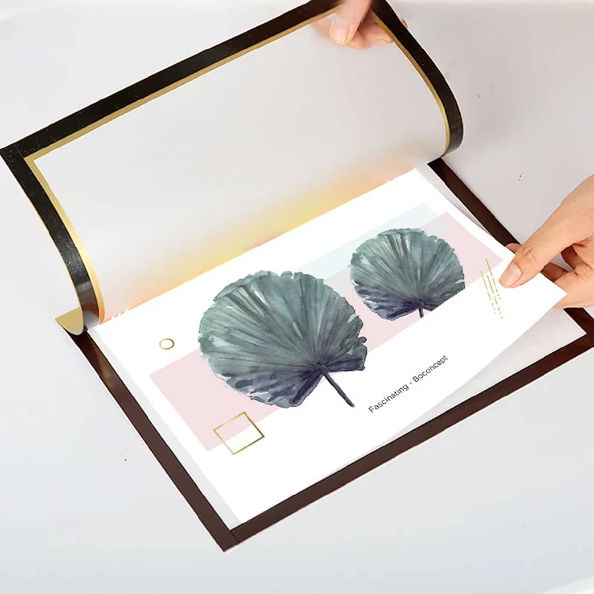 Magnetic Display Frame Set of 6, A3 Wall Mount Sign Holder, Reusable Gold Border - view 5