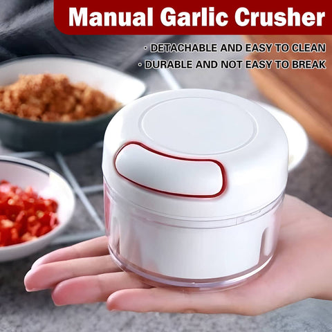 Manual Garlic Chopper with Pull Cord and 304 Stainless Steel Blade, 170 ml