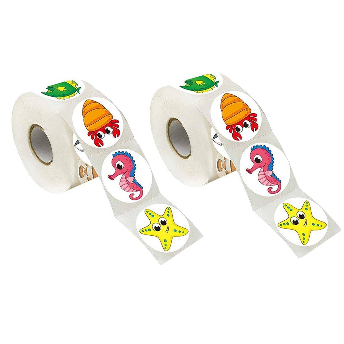 Marine Animal Thank You Stickers, 2 Rolls of 500 for Gift Labels - Marine Animal