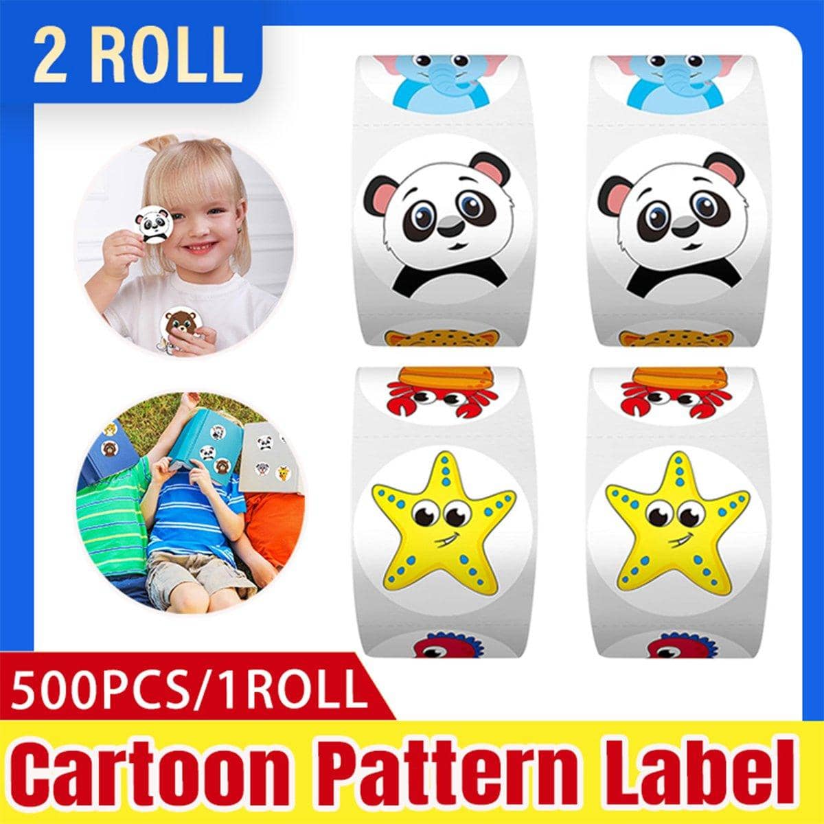 Marine Animal Thank You Stickers, 2 Rolls of 500 for Gift Labels - Marine Animal - view 2