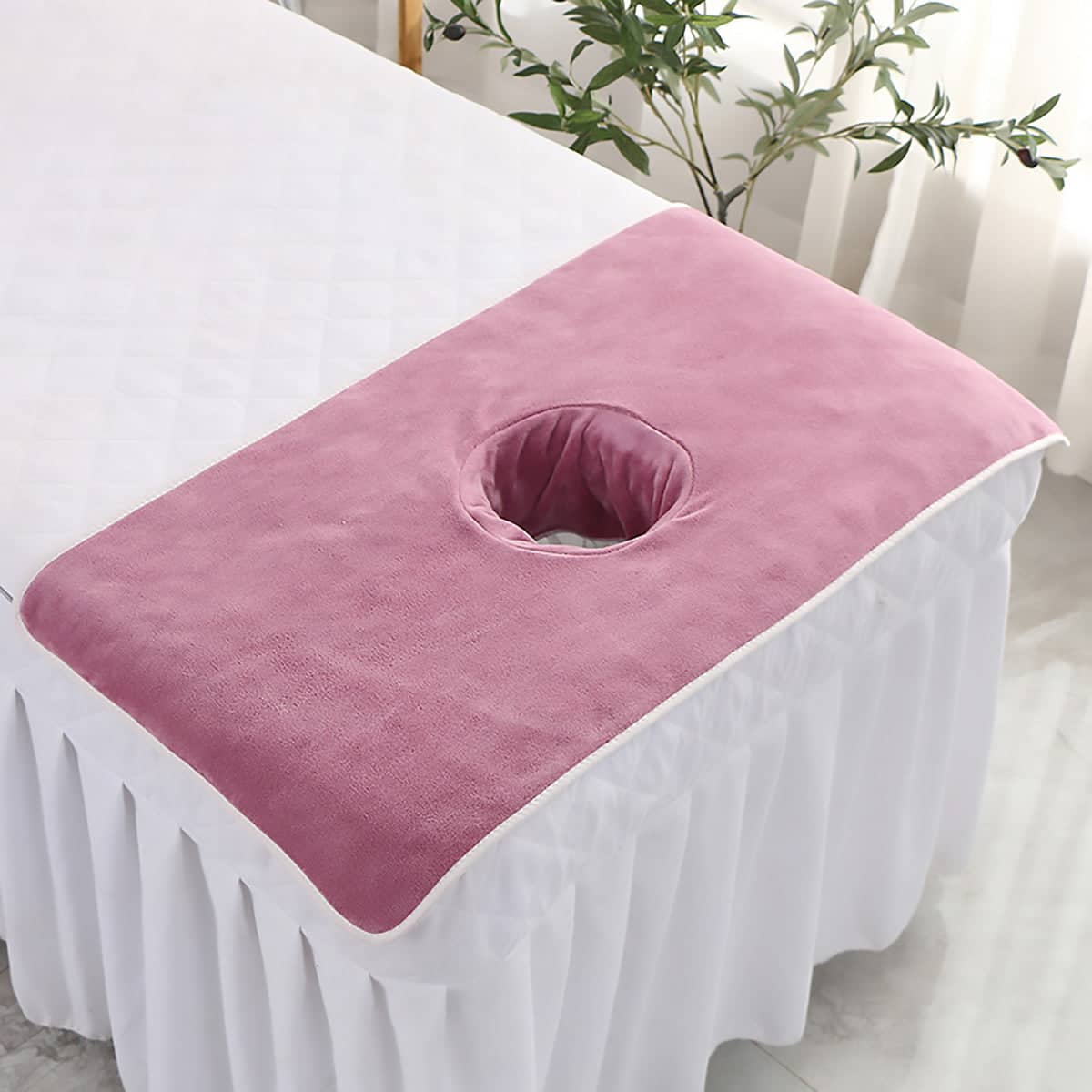 Massage Bed Face Hole Towels, Thick Microfibre, Set of 3 - Mauve Purple - view 5