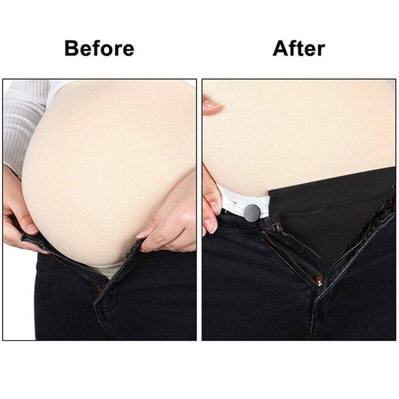 Maternity Pregnancy Waistband Extender, Adjustable Elastic Waist Button Belt - Blue - view 4