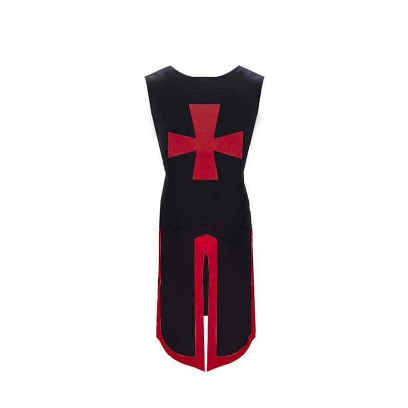 Medieval Knight Tunic Costume - Black and Red, Size 3XL (Bust 128 cm, Length 128.5 cm)