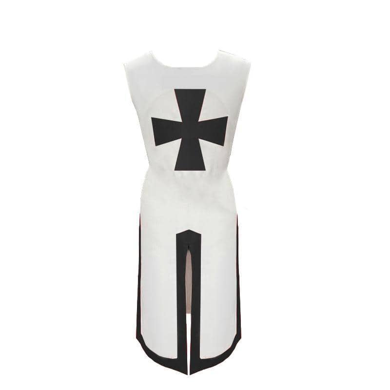 Medieval Knight Tunic Costume - White and Black, Size 4XL (Bust 132 cm, Length 130 cm)