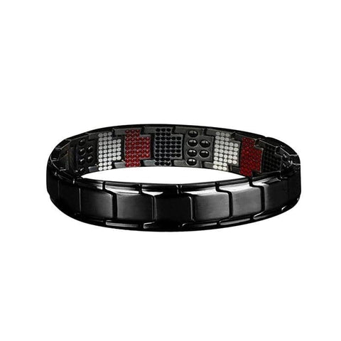 Men's Magnetic Metal Bracelet, Detachable Design - Black