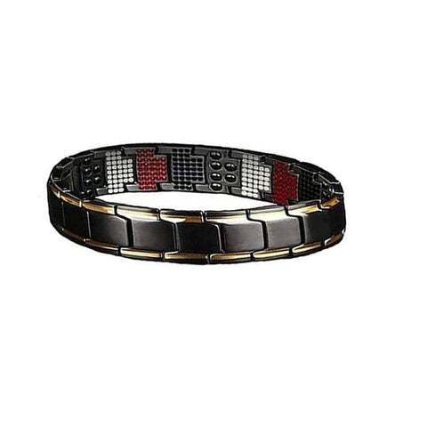 Men's Magnetic Metal Bracelet, Detachable Design - Black Gold