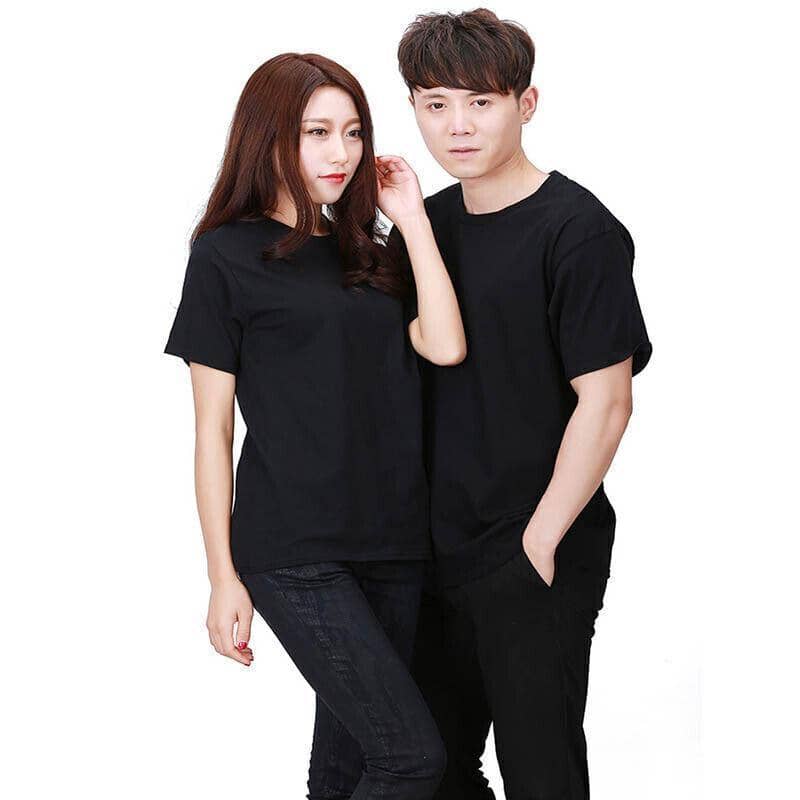 Men's Plain Cotton T-Shirt - Black, Size M (Chest 50 cm, Length 70 cm) - view 4