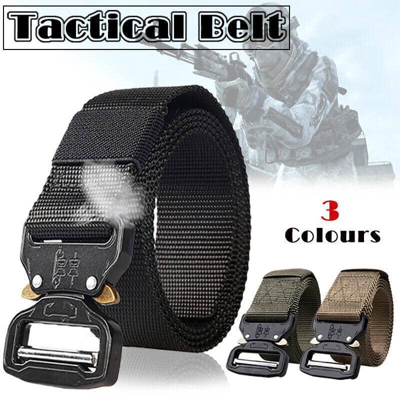 Men's Tactical Belt, Heavy Duty Nylon - Army Green - view 2
