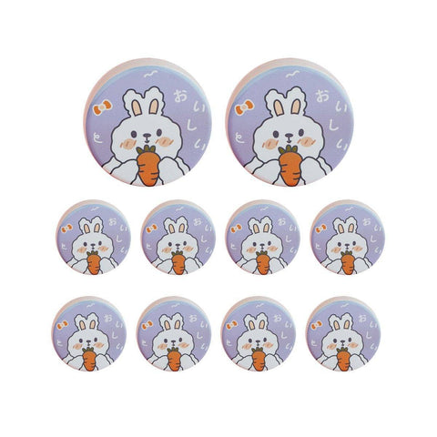 Metal Cookie Tin Box, Round Biscuit Gift Tin Pack of 10 - Carrot Rabbit