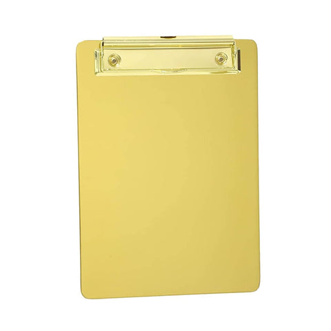 Metal Writing Board with Clip - Gold, Size M (25 x 18 cm)